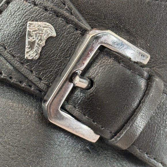 Men's Versace Black Leather Dress Shoes - Picture 4 of 8